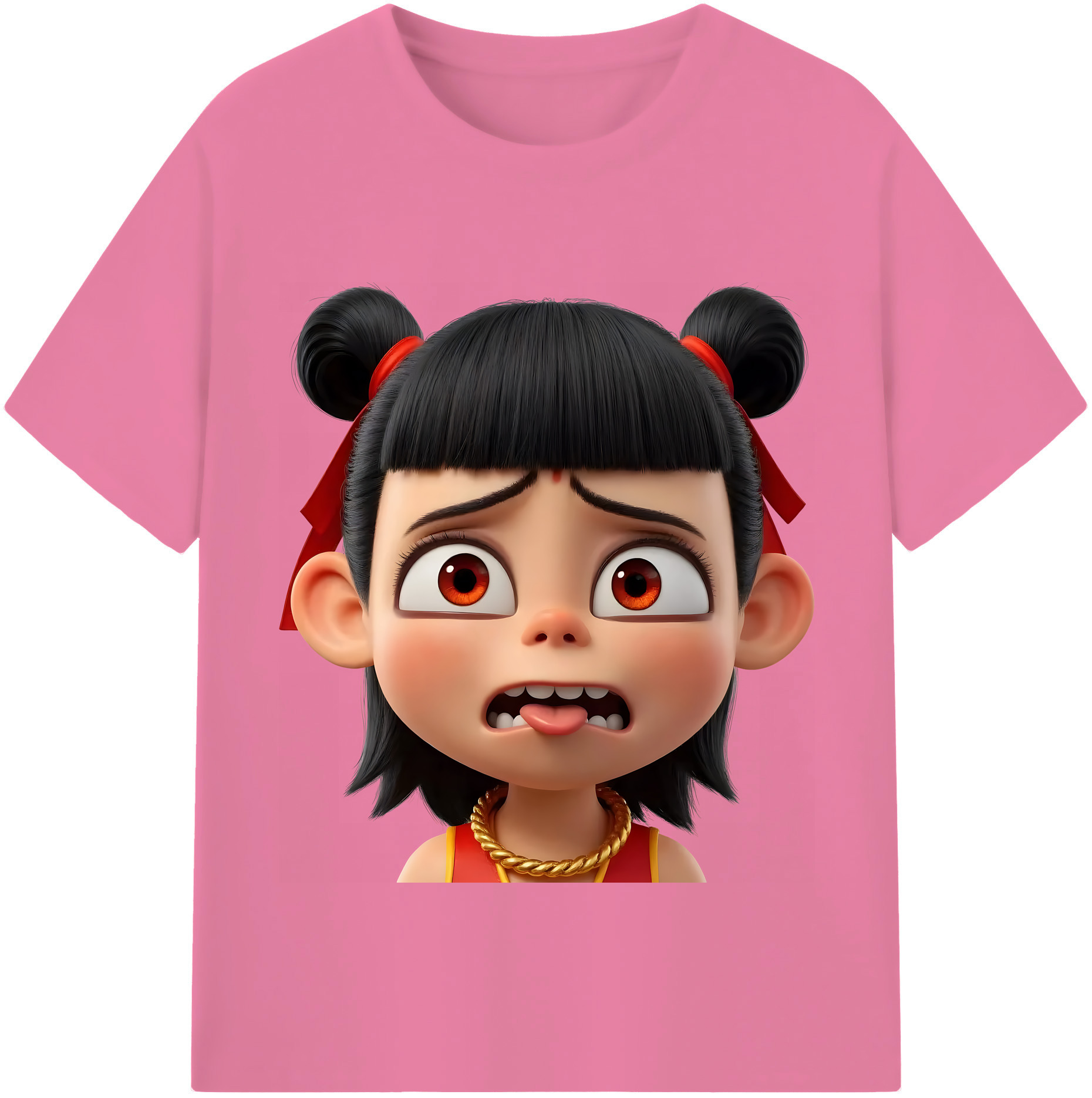 （画像用） Ne Zha 2 ナタ 魔童の大暴れ 綿100％半袖Tシャツ（フロントプリント）
